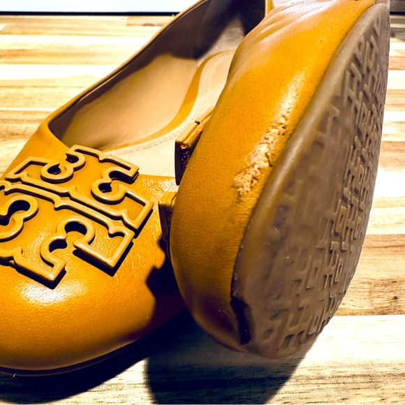Tory Burch Lowell 2 Ballet Flats Mestico Blonde Leather, Size 9 - Picture 8 of 13